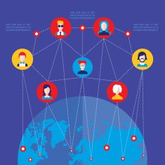 Social network concept Global communication infographic elements N11