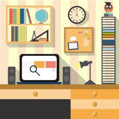 Work and study office flat design N2