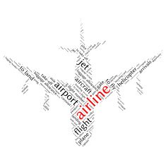 Airport info-text graphics and arrangement concept (word cloud) N4