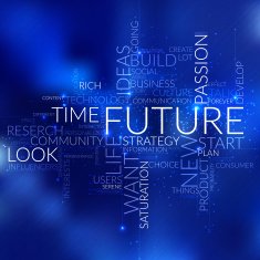 Future business concept in word tag cloud