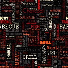 BBQ word seamless pattern