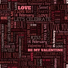 Valentine's Day word seamless pattern