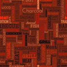 BBQ word seamless pattern N2
