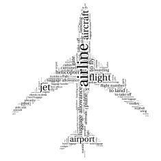 Airport info-text graphics and arrangement concept (word cloud) N7