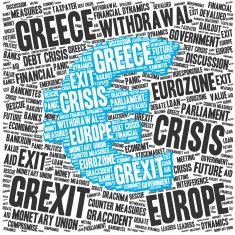 Grexit Word Cloud - About the Greek Crisis Euro Symbol N2