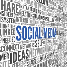 Social media conept in word tag cloud N3