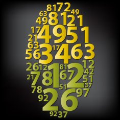 Text cloud Numbers wordcloud Tag concept Vector illustration