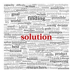 Solution concept in word tag cloud