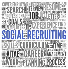 Social recruiting concept in word tag cloud