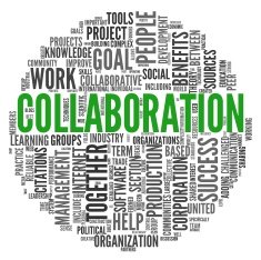 Collaboration concept in word tag cloud N6