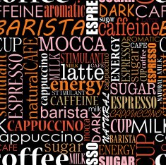 Seamless background with coffee tags N2