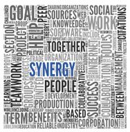 Synergy concept in word tag cloud N4