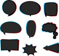 set of black speech bubbles