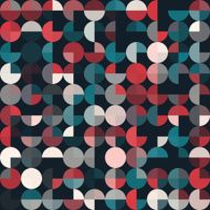 Retro Geometric Circle Pie Pattern Square