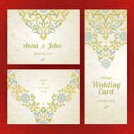 Vintage ornate cards in oriental style