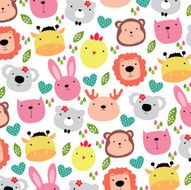 cute animals head background design
