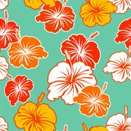 Hibiscus seamless pattern N5