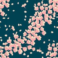 Beautiful vector seamless pattern with sakura flowers