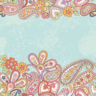 Hand drawn decorative horizontal seamless pattern with paisley