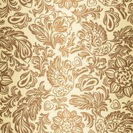 Baroque pattern with birds and flowers gold