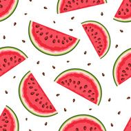 Seamless background with watermelon slices Vector illustration