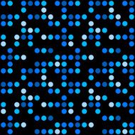 Abstract seamless pattern Blue dots over black background