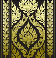 border thai pattern with background illustration isolated on black background