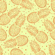 Yellow background with pineapple