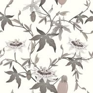 Passion flower seamless background