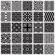 Set of monochrome geometric seamless patterns N2
