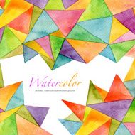 Abstract watercolor painted geometric pattern background