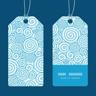 Vector abstract swirls vertical stripe frame pattern tags set