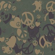 Military Camouflage Love and Pacifism sign N2