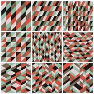 Set of 9 retro vector seamless patterns