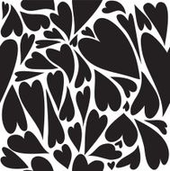 Black hearts seamless pattern