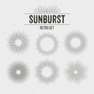 Set of Retro Sun burst shapes Vector illustration