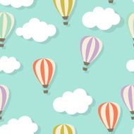 Retro Seamless Pattern with Air Balloons Vector Illustration