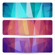 Abstract geometric trianglular banners set