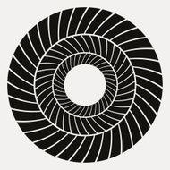 Paper with black and white circular geometric pattern