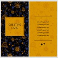 Vintage ornate cards with flowers and butterflies