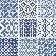 Set of Arabic seamless patterns vector N2