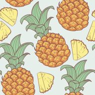 Pineapple with slice seamless pattern N2