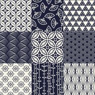 seamless japanese mesh and motif pattern N2