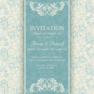 Baroque invitation blue and beige