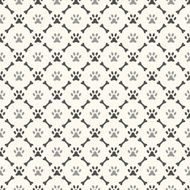 Seamless animal pattern of paw footprint and bone Endless textu