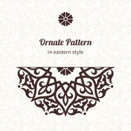 Vector lace pattern in Eastern style on scroll work background