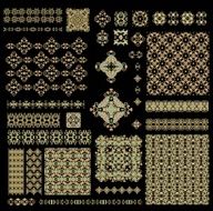 Set of decorative elements in oriental style (vector) N15