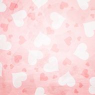 Retro grunge Valentine&#039;s Day red and white colored Hearts