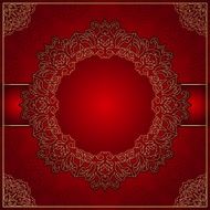 Elegant red background with gold ornament