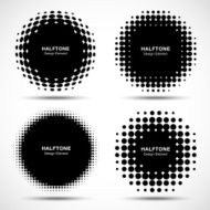 Set of Abstract Halftone Design Elements